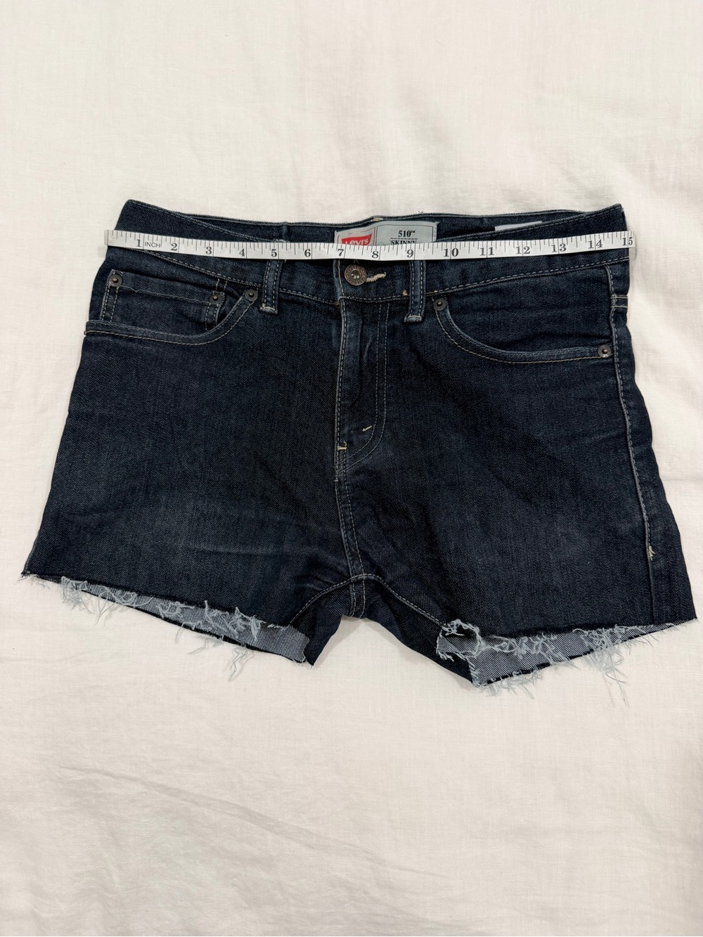 Upcycled Levi's Dark Indigo Denim Cutoff Shorts